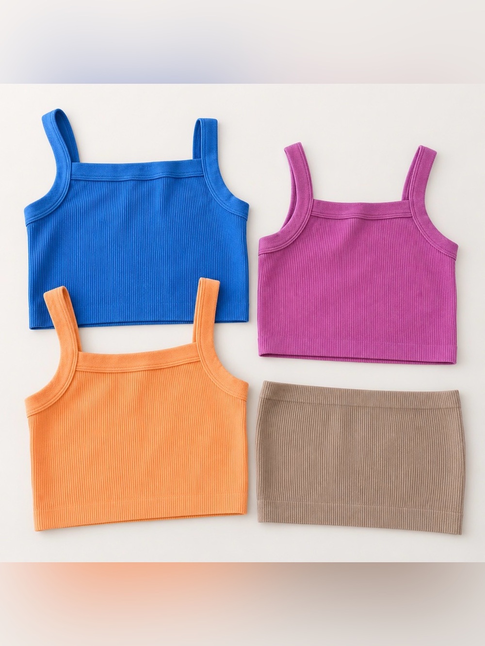 Lot of 4 Cotton On Ribbed Crop Tank Tops Stretchy Seamless S-L Y2K Bundle